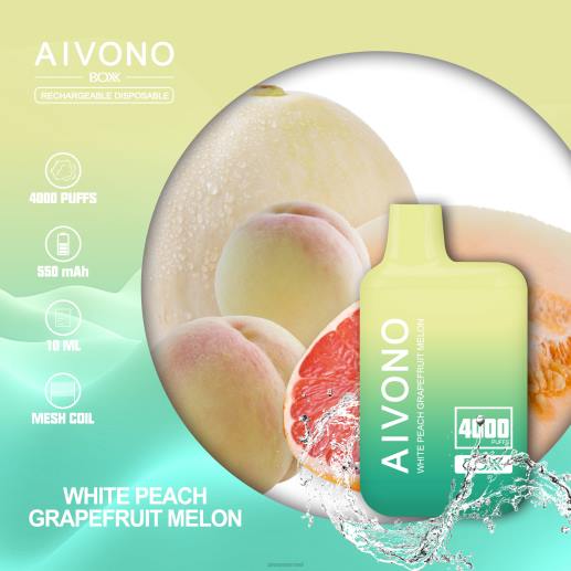 מלון אשכוליות אפרסק לבן Aivono AIM BOXX 4000 6D22224 | Aivono Vape Review